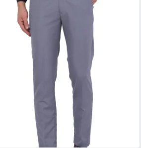Mens formal trousers gray polyester viscose blend office wear