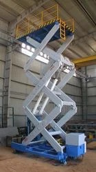 Rail Guided Scissors Lift with Side Shifting Platform