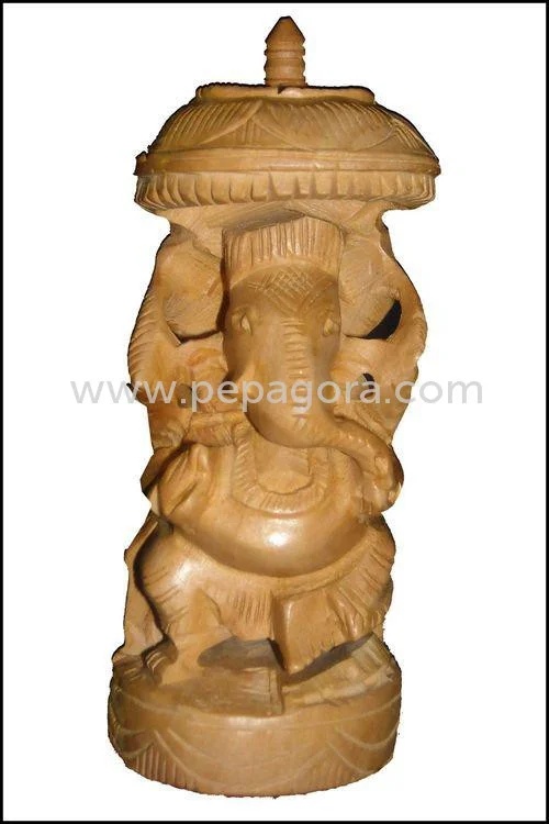 Wooden Ganesh Statue 