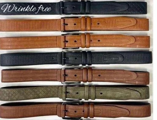 Wrinkle Free Light Brown Leather Belt + 36 Size + Full Grain Leather + Formal Wear Accessory