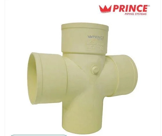 Prince Silentfit Low Noise SWR Double T Solvent Fitting UPVC for Plumbing and Drainage Systems
