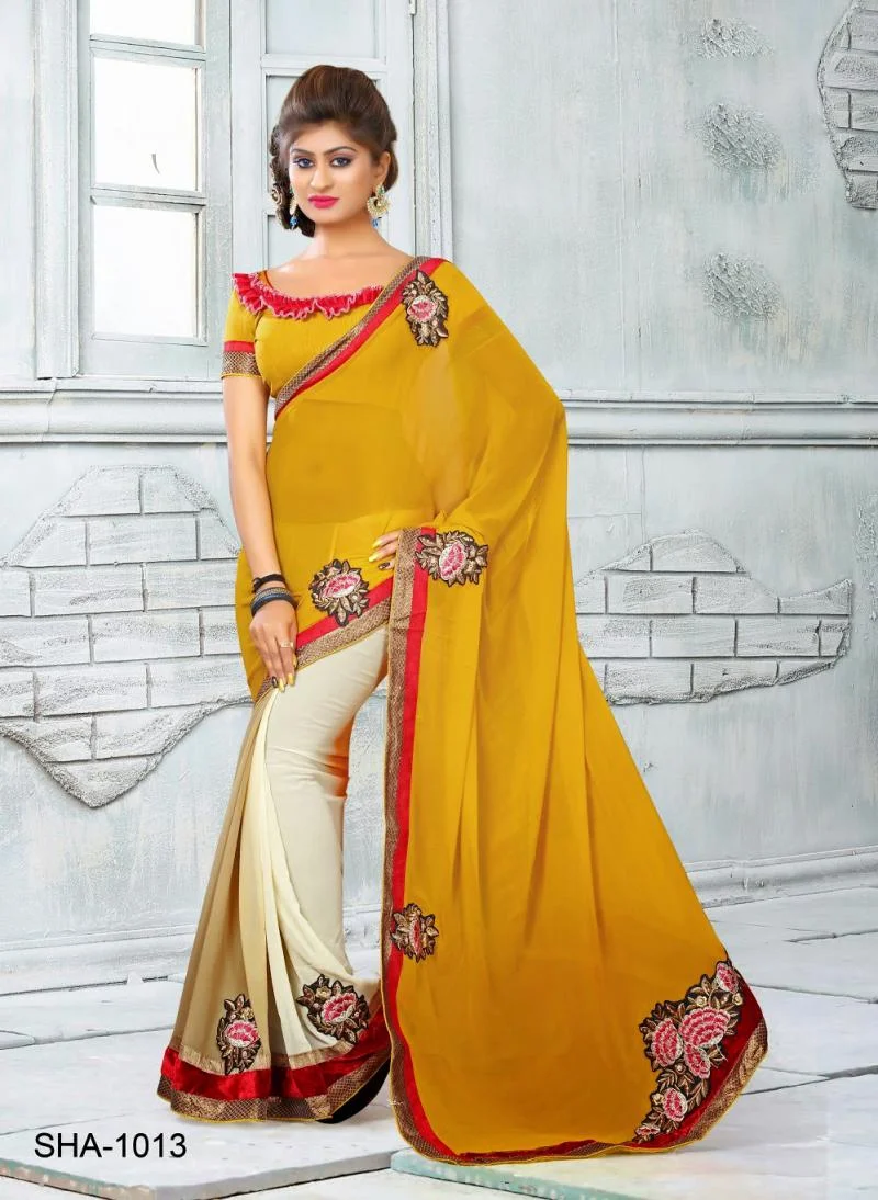 MTkwODA=/mediabank/images/products/CreamMustardColorWithZariRedTissueBorderZariRedFlowerEmbroideryPatchBeautyDesignerSarees137768354_19080.webp