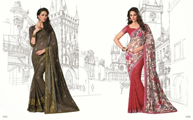 MTkwODA=/mediabank/images/products/DeepBrownColorwithMustardColorprintingBorderPinkFloralwithPinkBorderLinearVol-3DesignerSarees281823705_19080.webp