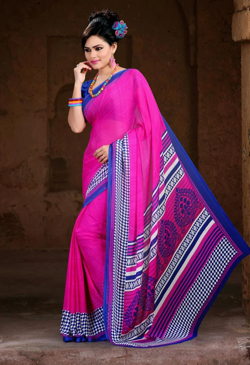 MTkwODA=/mediabank/images/products/HotpinkcolorwithInkbluewhitechecksprintedborderpalludesignwithinkbluecolorblouseSpringAppealingPrintedDesignerSarees1157147551_19080.webp