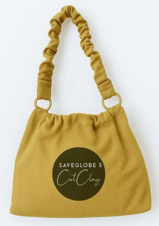 SaveGlobeâ€™s CotClay Bag | 100% Cotton Canvas Tote with Scrunch Handle | Eco-Friendly Shoulder Bag for Women | Stylish & Spacio