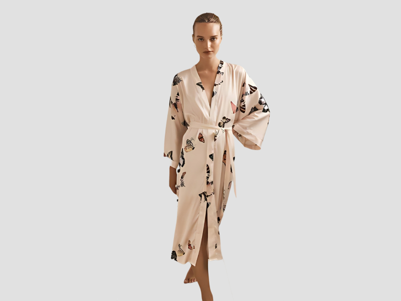 Printed robe nightwear set for women home wear