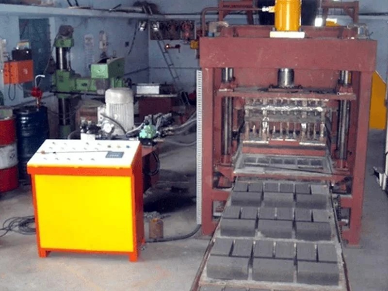 Solid Concrete Block Making Machine.