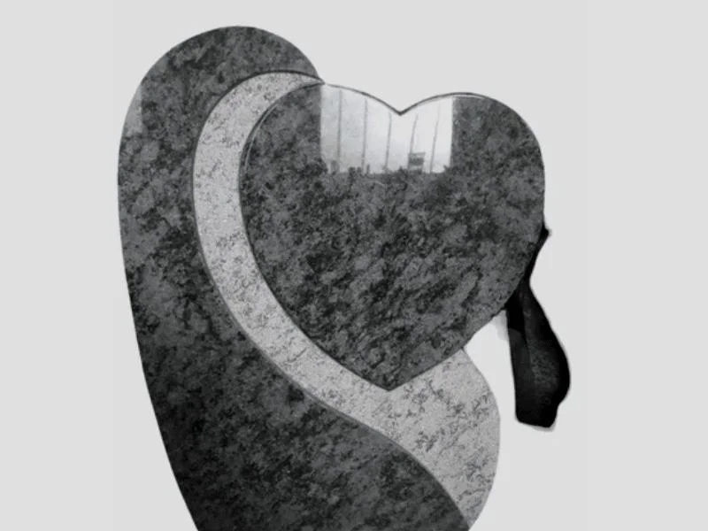 Heart Shaped Granite Monument – Double Heart Memorial Stone