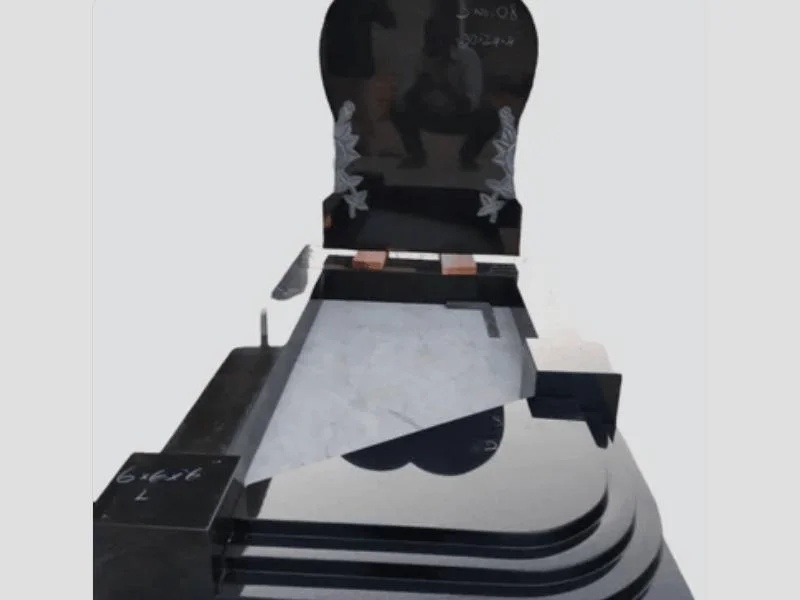 UK Heart Granite Monument â€“ Premium Polished Memorial Stone Design