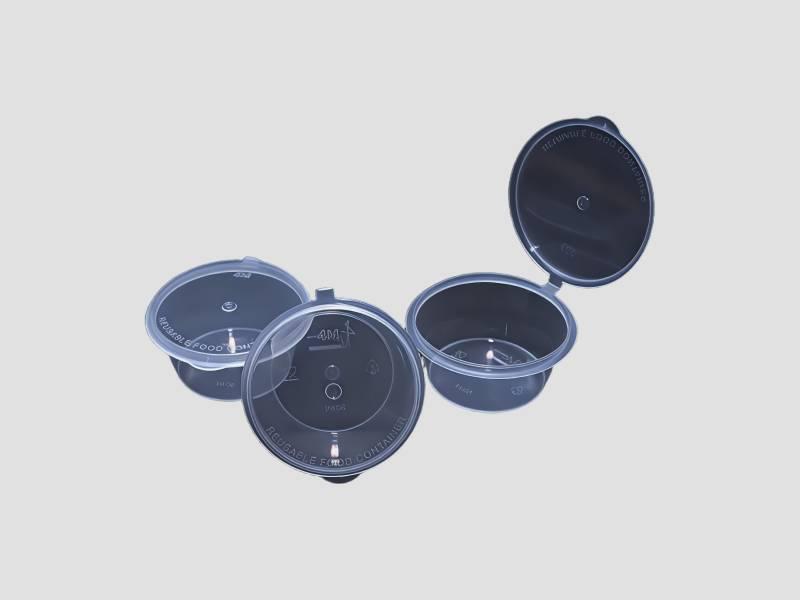 Hinged dip containers