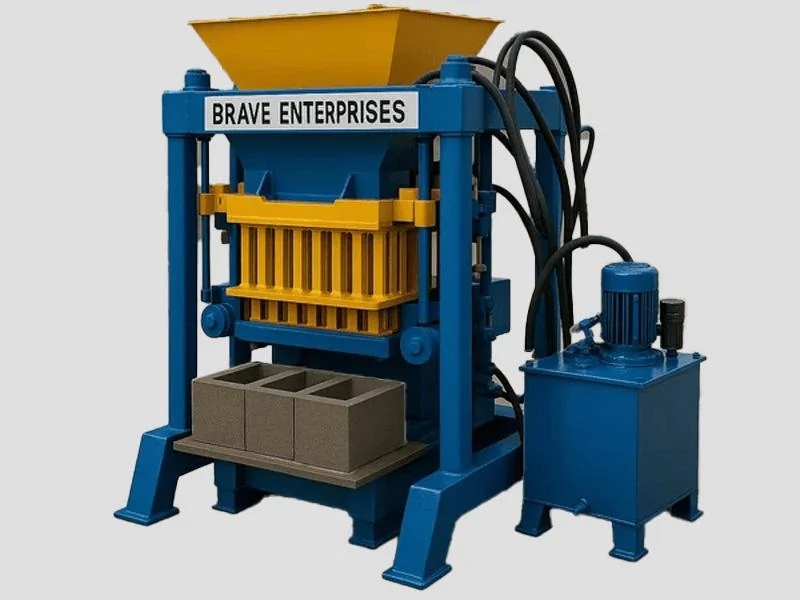 Grey Mild Steel Hollow Block Making Machine for Construction Use