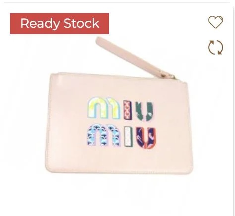 MIU MIU EMBOSSED PINK SMALL POUCH