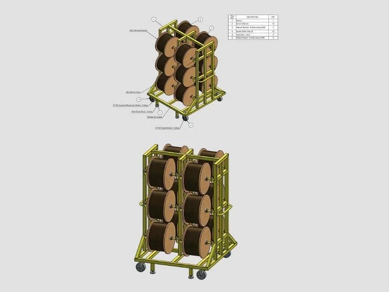 Cable Spool Storage Trolley