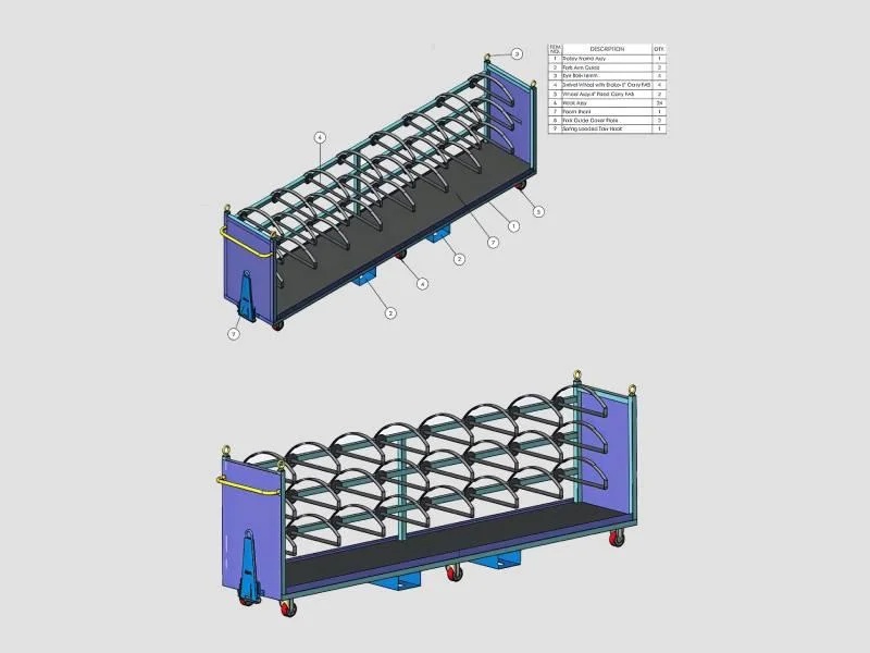 Custom-Built Long Component Handling Trolley