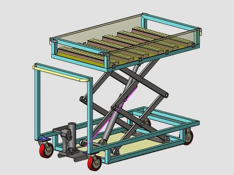 Ergonomic Bin Movement & Storage Scissor Lift Trolley