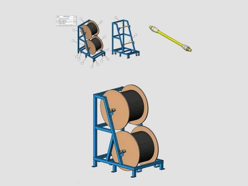 Heavy-Duty Cable Drum Storage and Dispensing Rack