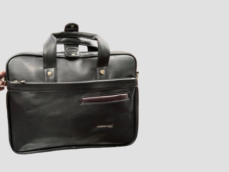 Premium Leather Laptop Office Bag For Files And Electronics