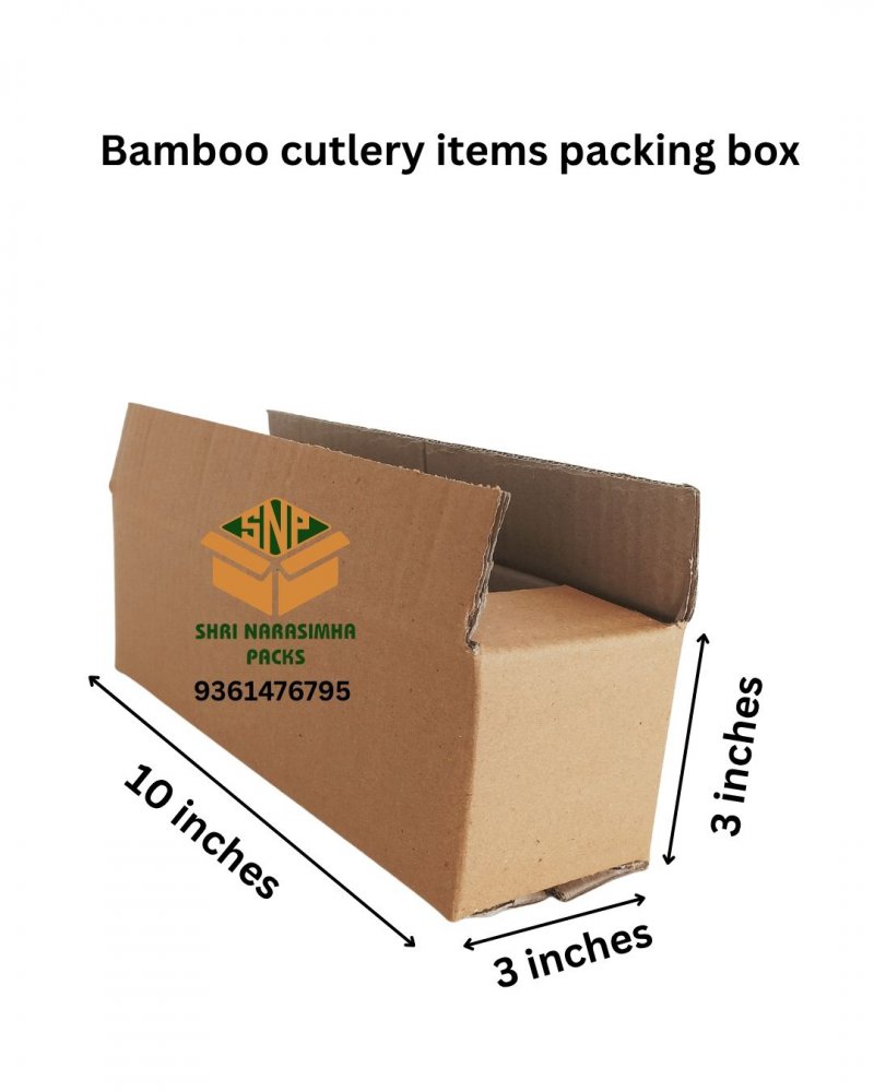 Bamboo cutlery items packng box