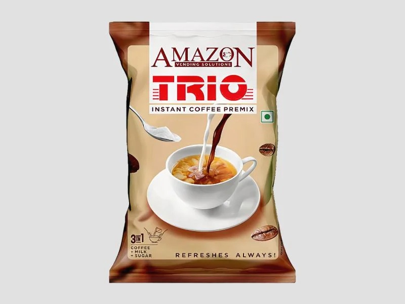 AMAZON Trio 3-in-1 Coffee Premix Powder – Instant Cafe-Style Coffee Anytime - For Vending Machines & Manual Use