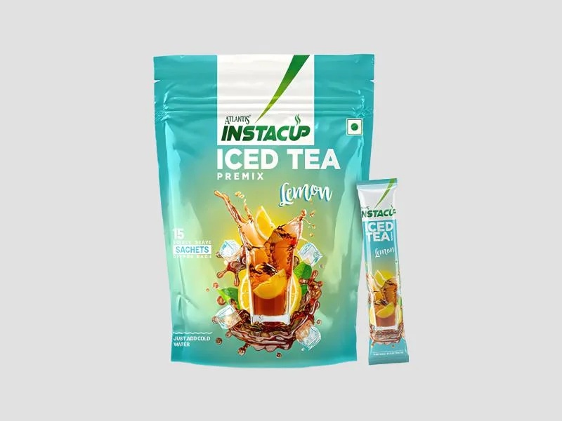 ATLANTIS Instacup Lemon Iced Tea Premix Single Serve Sachets - Natural Lemon Flavor