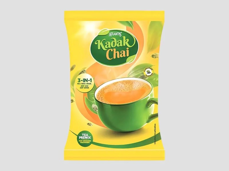 ATLANTIS Kadak 3-in-1 Cardamom Tea Premix 1 Kg - Strong & Flavourful Chai For Vending Machines