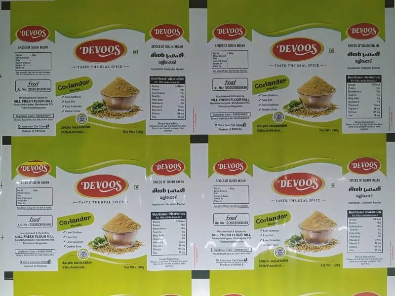 Roll Form Masala Pouches for Spice Packaging Use