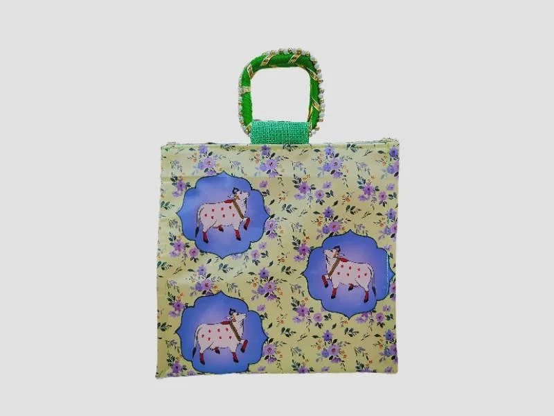 House Warming Satin Printed Bags Elegant Ceremony Return Gift Use
