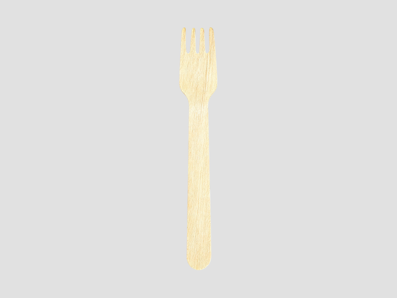 140 MM Birchwood Fork For Hygienic Food Serving Applications
