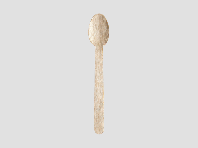 160 MM Birchwood Spoon For Hygienic Food Serving Applications
