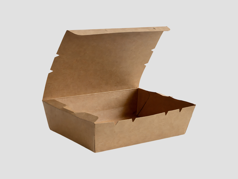Kraft Food Boxes With Lid 1000 ML For Food Packaging And Takeaway Applications