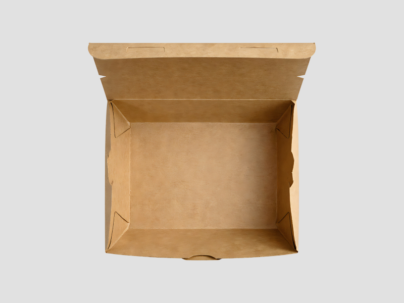 Kraft Food Boxes With Lid 1250 ML For Food Packaging And Takeaway Applications