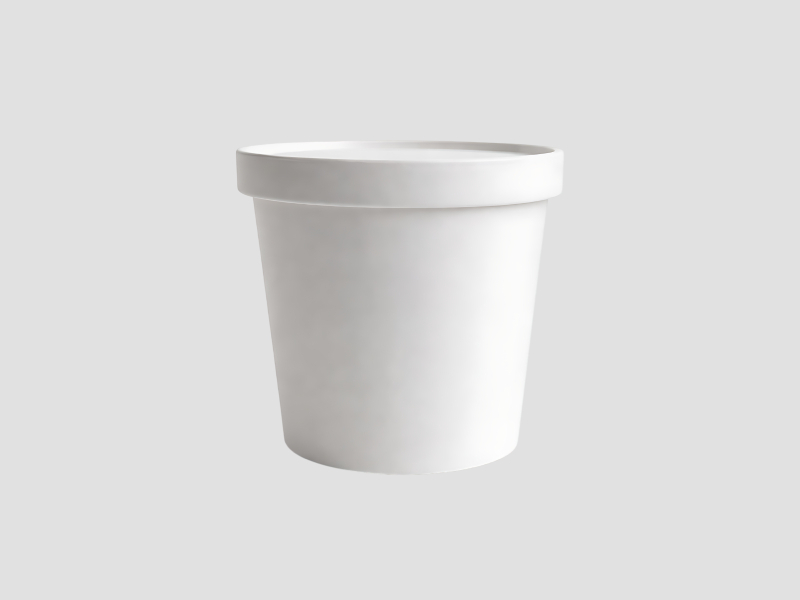 Paper Container With Lid 350 ML For Food Packaging And Takeaway Applications