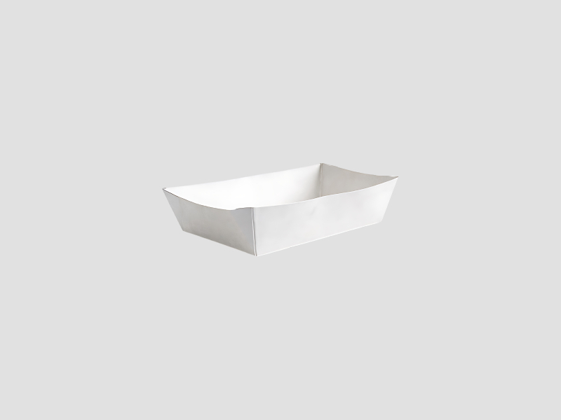 White Boat Tray With Lid 500 ML For Food Serving And Takeaway Applications