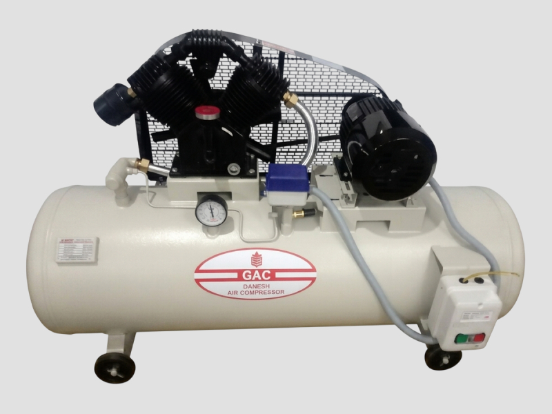 Industrial Base Mounted Dual Pump Air Compressor Assembly