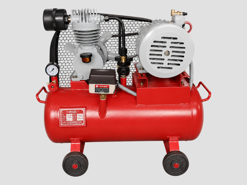 Portable Horizontal Air Compressor with Wheels for Industrial Use