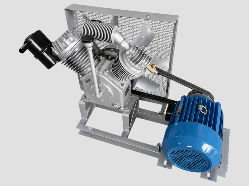 V Twin Air Compressor Pump Head with Electric Motor