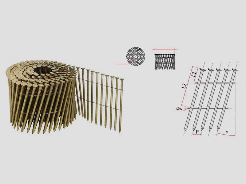 Wire Coil Nails Smooth/Ring/Screw Shank for Industrial Fastening