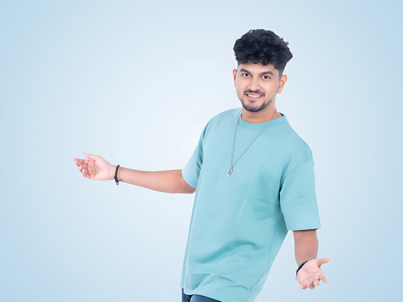 Men’s Oversized Cotton Round Neck T Shirt for Casual Wear - 240 - 250 GSM