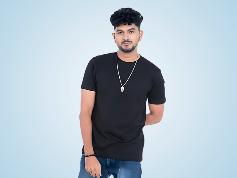 Mens Round Neck Half Sleeve 95% Cotton 5% Spandex