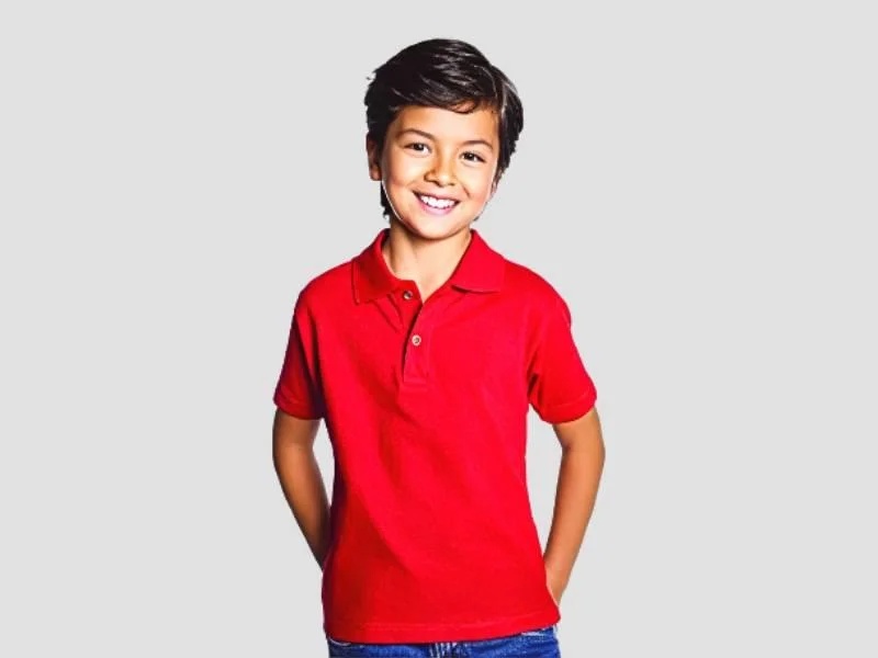 Boys Red Core Polo T-Shirt for Casual  Wear