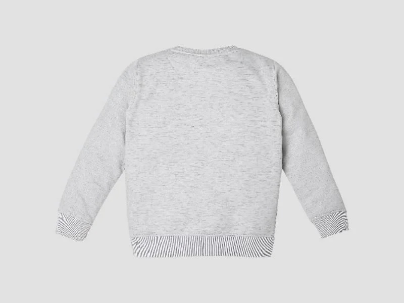 Kids Cotton Blend Fleece Sweatshirt Winter Wear Grey Melange