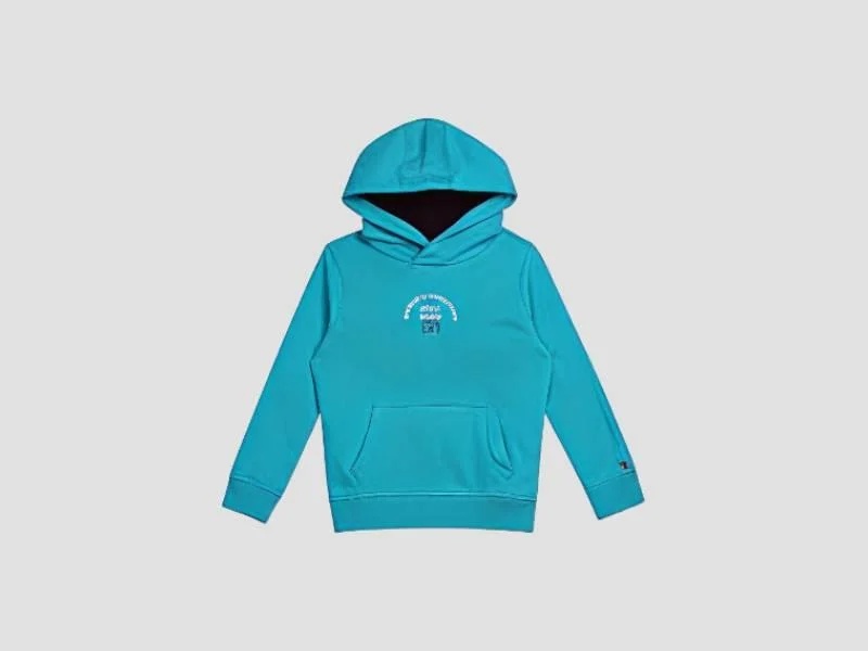 Kids Cotton Loop Knit Hoodie Casual Winter Wear Sky Blue