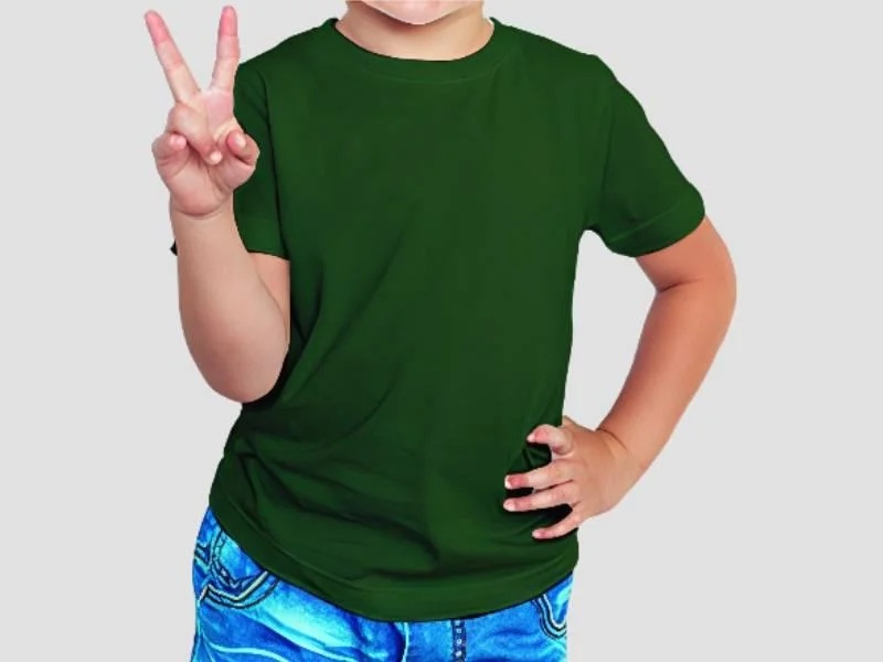 Kids Cotton Crew Neck Half Sleeve T Shirt Daily Wear Black