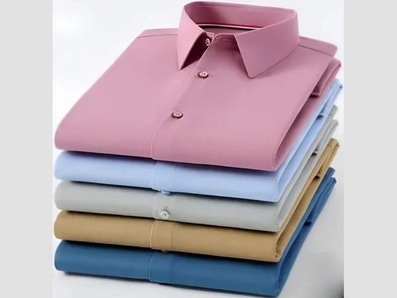 Woven Grandad Collar Shirt For Modern Casual Styling