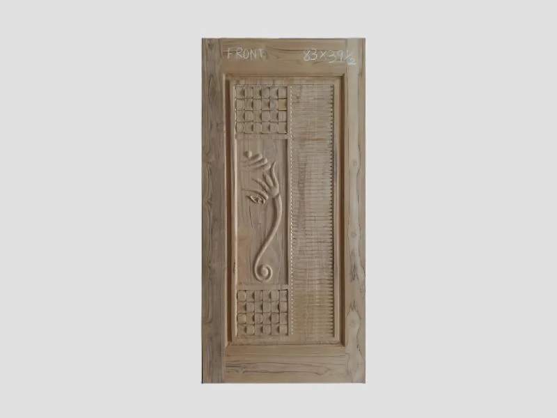Handcrafted Teak Wood Carved Door With Artistic Detailing For Luxury Homes