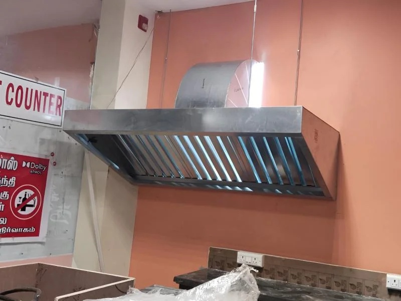 GI Gun Type Kitchen Exhaust Hood for Commercial Kitchens