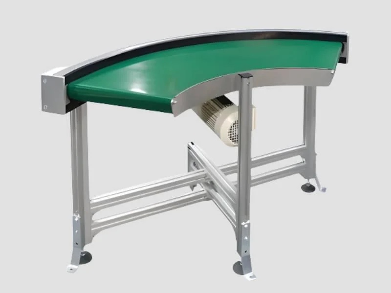 Curve Belt Conveyor with Roller Belt Design for Warehouse Use