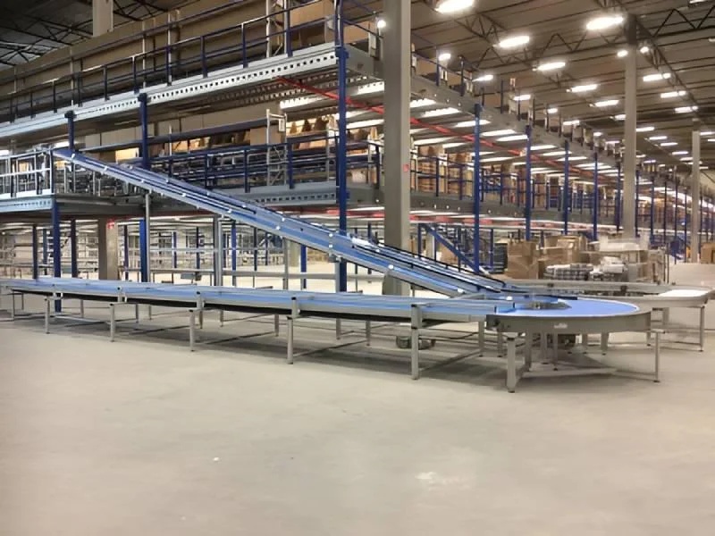 Modular Belt Conveyor System 100 Feet Length for Warehouse Use