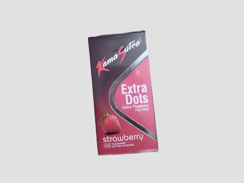 Kama Sutra Extra Dot Extra Pleasure For Her Strawberry Flavoured Latex Condoms