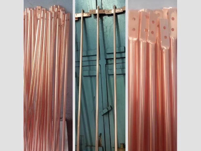 Durable 17mm Copper Bonded Rod For Electrical Earthing, 1m-3m Options